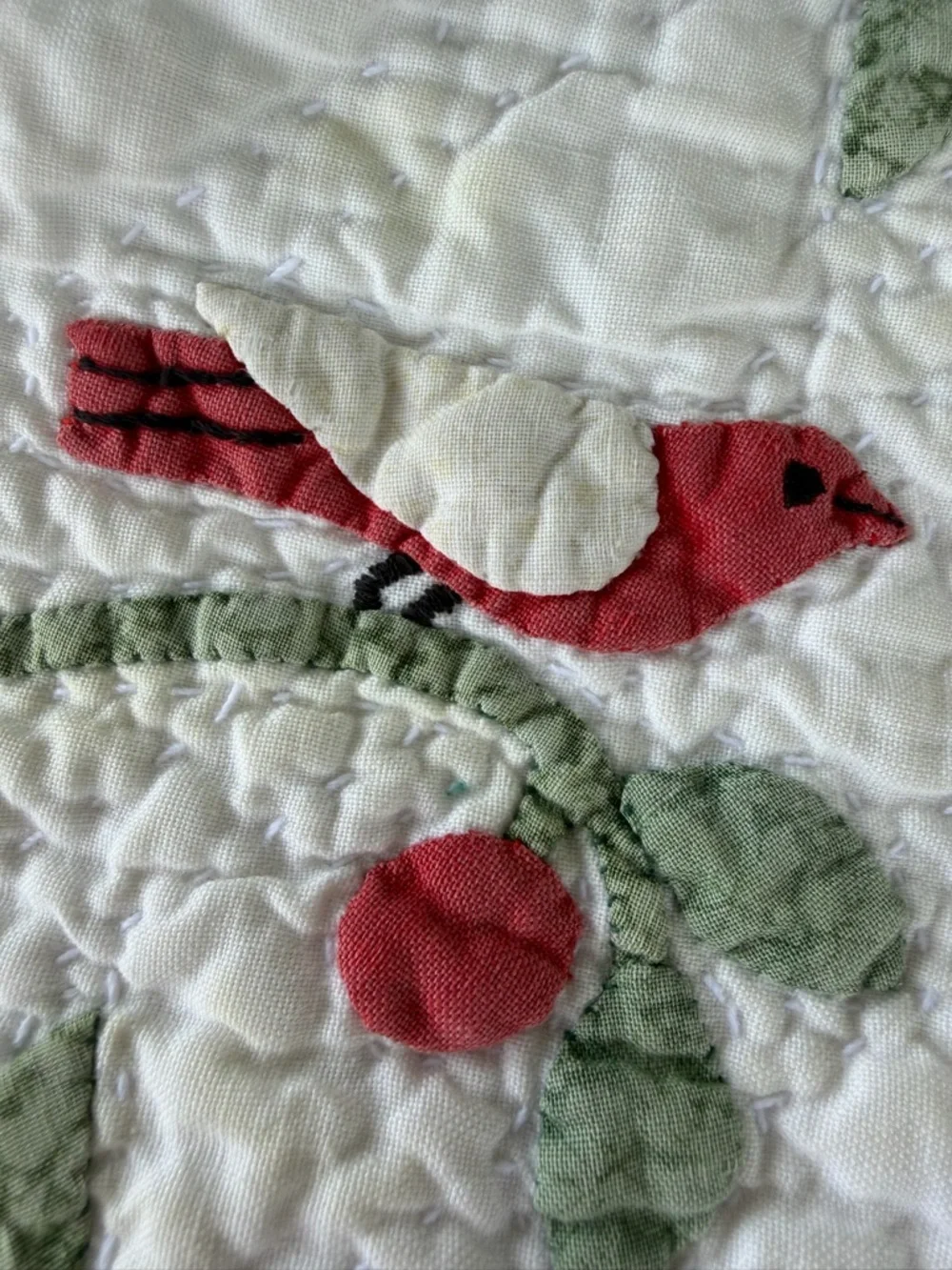 Vintage Bride’s Quilt Hand Stitched Album Quilt Eliza Baile Queen Colorful FLAWS